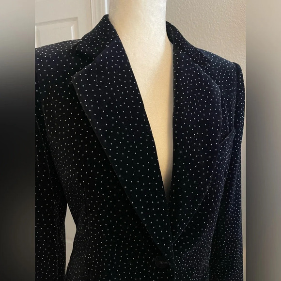 NEW Theory Cinched Waist Blazer in Black Dotted Velvet Sz 6 - Picture 1 of 12